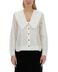 Ganni - Peter Pan Collar Shirt - Lyst