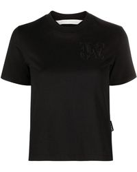 Palm Angels - T-Shirt Met Geborduurd Logo - Lyst