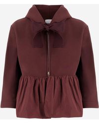 Patou - Mit Kapuze -Sweatshirt mit Rüschen in Bio -Baumwolle - Lyst