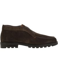 Santoni - Suede Ankle Boot Without Laces - Lyst