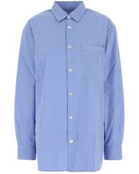 Tekla - Cerulean Poplin Oversize Pyjama Shirt - Lyst