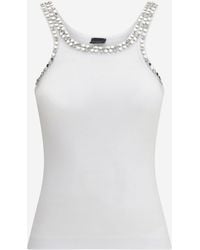 Pinko - Ribbed Top With Jewel Embroidery - Lyst