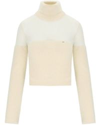 Elisabetta Franchi - Milk Cropped Turtleneck Sweater - Lyst