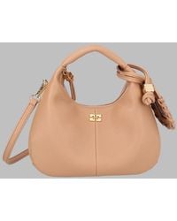 Ganni - Borsa Hobo Mini Con Logo - Lyst