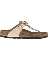 Birkenstock - Gizeh Flowers – Natural Leather Thong Sandal With Floral Appliqués - Lyst