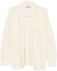 ERMANNO FIRENZE - Lace Trim Cotton Cardigan - Lyst