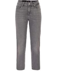 7 For All Mankind - Calie Straight Ankle Stretch Denim Jeans With Metallic Fibre - Lyst