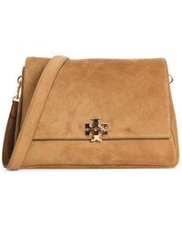 Tory Burch - Toffee 'Charlie' Medium Suede Shoulder Bag - Lyst