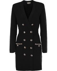 Elisabetta Franchi - Robe Manteau in Bouclé Wolle mit Stickerei - Lyst