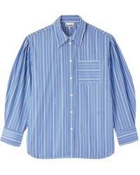 Ganni - Striped Organic Cotton Shirt - Lyst