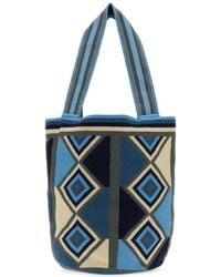 JW Anderson - Jw Anderson Embroidered Fabric Wayuu Shopping Bag - Lyst