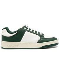 Saint Laurent - Ledersneaker Mit Logo - Lyst