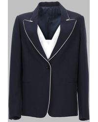Golden Goose - Tailored Blazer With Contrasting Piping - Lyst