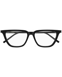 Saint Laurent - Brillen Sl 889 Sulpice Thin Opt 001 Schwarz/Transparent Damen - Lyst
