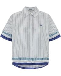 Loewe - Embroidered Cotton Blend Shirt - Lyst