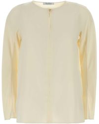 Max Mara - Ivory Stretch Silk Mitico Blouse - Lyst