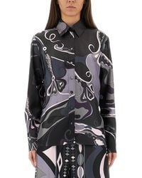 PUCCI - Printed Silk Button-Up Shirt - Lyst