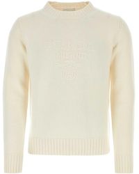Prada - Ivory Wool Blend Sweater - Lyst