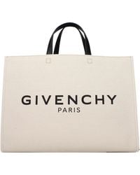 Givenchy - Sacs à main G-Tote femme tissu beige / noir - Lyst