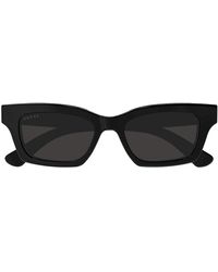 Gucci - Accessoires ,Zwart ,Rechthoekige Cat-Eye Zonnebril Met Chromatisch Effect - Lyst