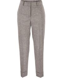 Peserico - Wool Blend Flannel Trousers - Lyst