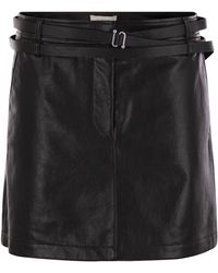 Sportmax - Patto Short Lederen Rok - Lyst