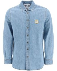 Moschino Camisa de mezclilla osito - Azul