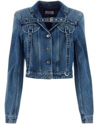 Off-White c/o Virgil Abloh - Cropped Denim Jacket - Lyst