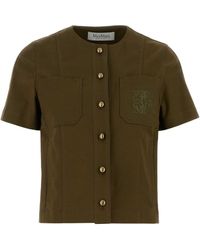 Max Mara - Stretch Cotton Zanzara Blouse - Lyst