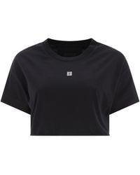 Givenchy - Cropped T -Shirt mit bestickten Logo - Lyst