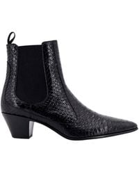 Celine - Snake-Effect Leather Chelsea Boots - Lyst