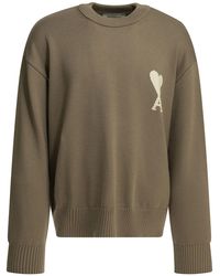 Ami Paris - Wool-Blend Crew-Neck Sweater - Lyst