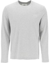 Ami Paris - Long Sleeved Cotton T Shirt For - Lyst