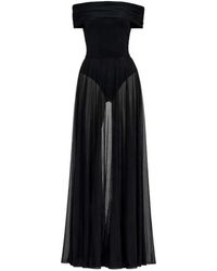 Norma Kamali - Off-the-shoulder Maxi-jurk - Lyst