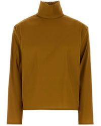 Saint Laurent - Stretch Silk Blend Top - Lyst