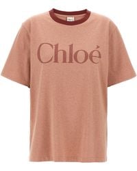 Chloé - Chloé Logo Print T-shirt - Lyst