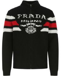 Prada - Black Cashmere Cardigan - Lyst