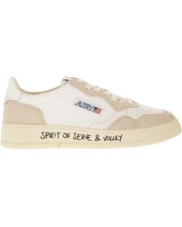 Autry - Medalist Low Leather And Suede Sneakers - Lyst