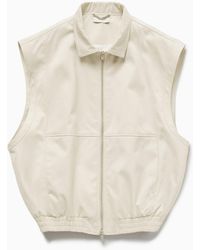 1989 STUDIO - Light Cream Gabardine Zip Up Vest - Lyst