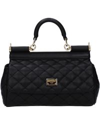 Dolce & Gabbana - Handtaschen Sizilien kleine Frauen Leder schwarz - Lyst