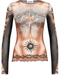 Jean Paul Gaultier - Printed Crew Neck Top - Lyst
