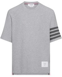 Thom Browne - T Shirt With 4 Stripe Detail - Lyst