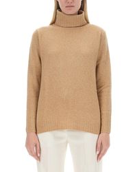 Aspesi - High Neck Wool Jersey - Lyst