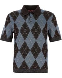 Gucci - Embroidered Wool Blend Polo Shirt - Lyst