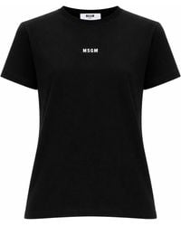 MSGM - T-Shirt Con Micro Logo - Lyst