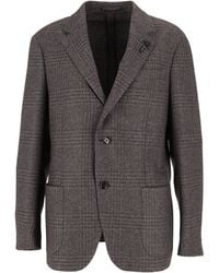 Lardini - Checkered Tailored Blazer - Lyst