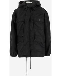 Carven - Glossy Nylon Hooded Jacket - Lyst