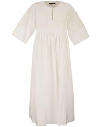Weekend by Maxmara - Wkdtilde – Long Cotton Dress With Tone-On-Tone Embroidery - Lyst