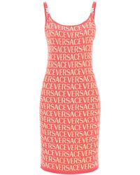 Versace - Monogramm Strick -Mini -Kleid - Lyst