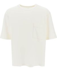 Lemaire - Übergroßes T -shirt Mit Patch -tasche - Lyst